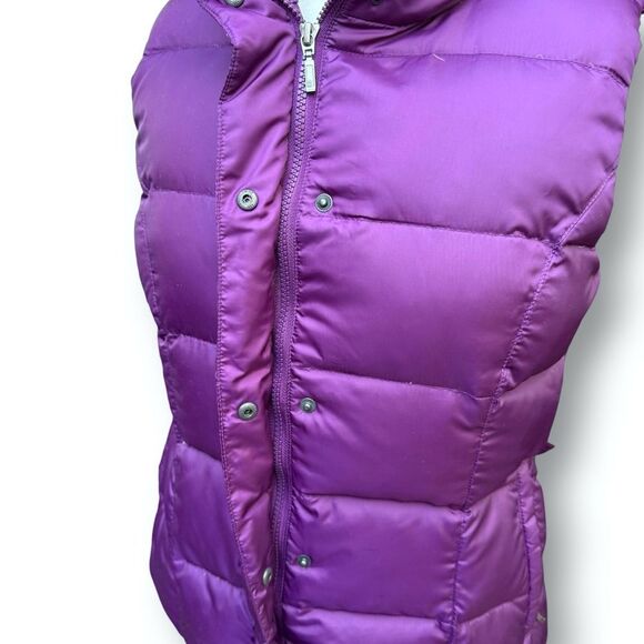 Eddie Bauer Women’s Small Purple Premium Goose Down Puffer Vest Made in USA - Picture 5 of 13